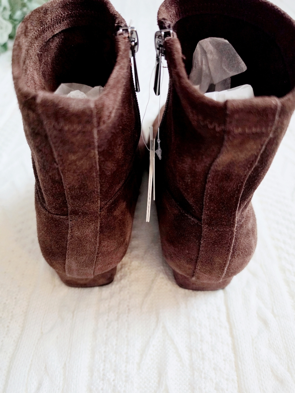 Jason Wu Genuine Leather Suede Booties Clip Pointed Toe Zipper Brown NWT 8.5 - Picture 10 of 17